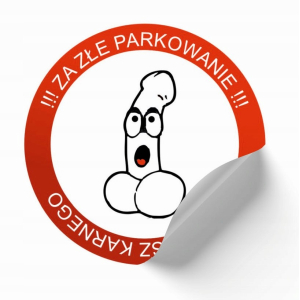Naklejki za złe parkowanie etykiety karne 12szt K3