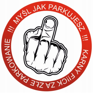 Naklejki za złe parkowanie etykiety karne 12szt K2