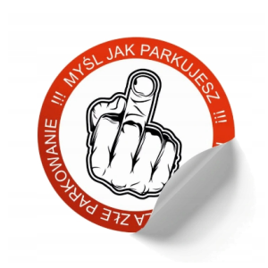 Naklejki za złe parkowanie etykiety karne 12szt K2