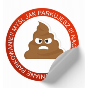 Naklejki za złe parkowanie etykiety karne 12szt K5